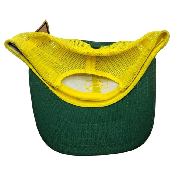 John Deere Trucker Hat Adjustable Snapback Green Yellow Logo Mesh MPC Farmer Cap - Picture 7 of 13